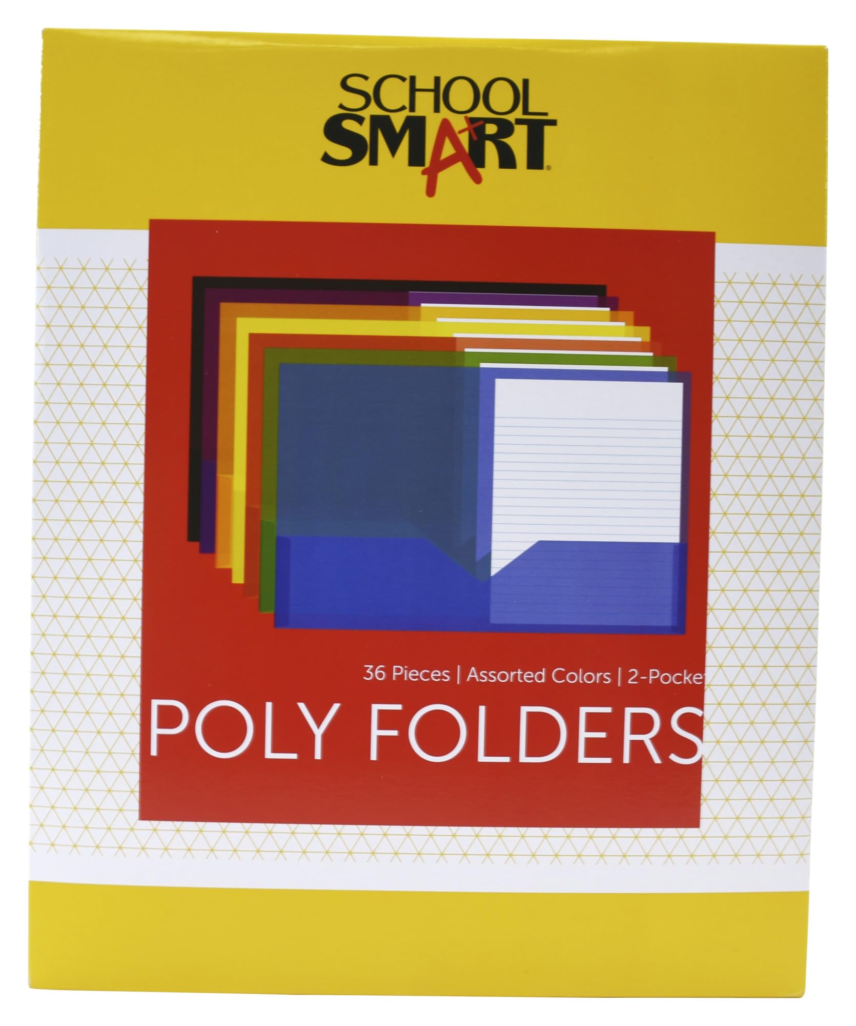 Folder School Smart, 2 Bolsos, Poliéster, Cores Variadas X36