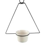 Vaso Decorativo Branco Com Suporte Para Pendurar Varanda