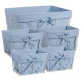 Cestos De Armazenamento Dii Farmhouse Chicken Wire Com Forro, Conjunto De 5