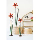 Conjunto De Três Flores De Ferro Reciclado Kalalou Ntm1379