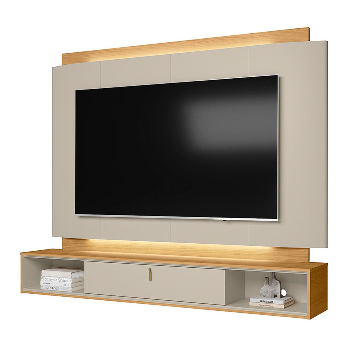 Home Painel Havana Para Tv Até 75" Polegadas Com Led Tauari/off White Fosco