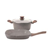 Jogo De 2 Peças Com Grill E Caçarola 20cm Mimo Style Grafito