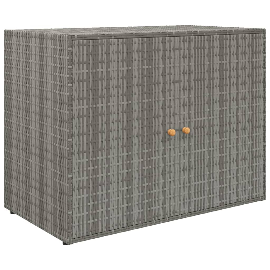 Armário De Armazenamento De Jardim Vidaxl Durable Grey Poly Rattan