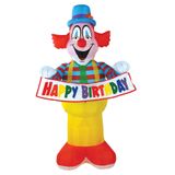 Clown Beistle Inflável Light-up 1,8 M Com Led De Feliz Aniversário