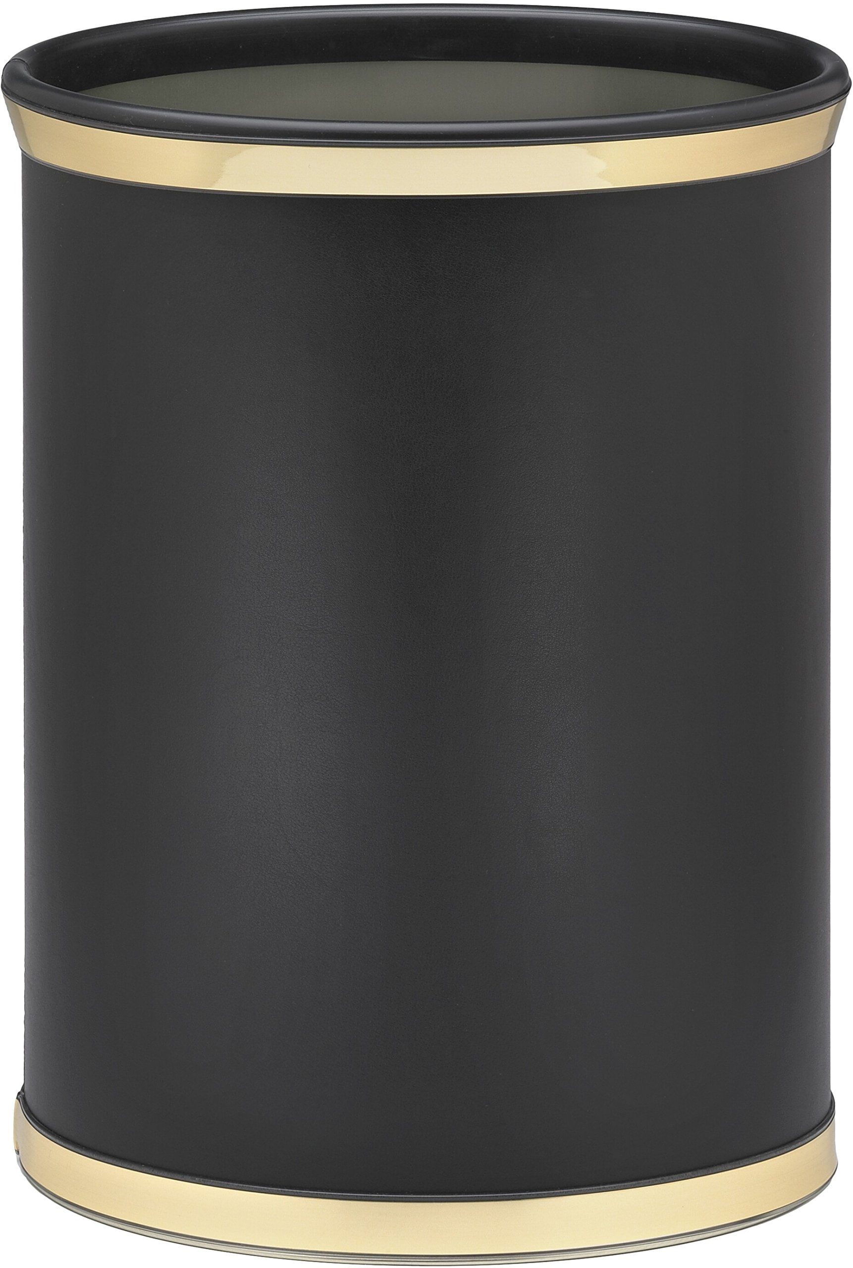 O Cesto De Lixo Kraftware Sofistica O Preto/ouro Polido