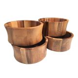 Saladeira Kalmar Home Acacia Wood 15cm, Conjunto De 4