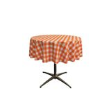 Toalha De Mesa La Linen Poly Checkered Redonda 148 Cm Laranja/branca