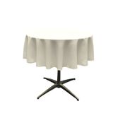 Toalha De Mesa La Linen Poliéster Poplin Redonda 130cm Marfim