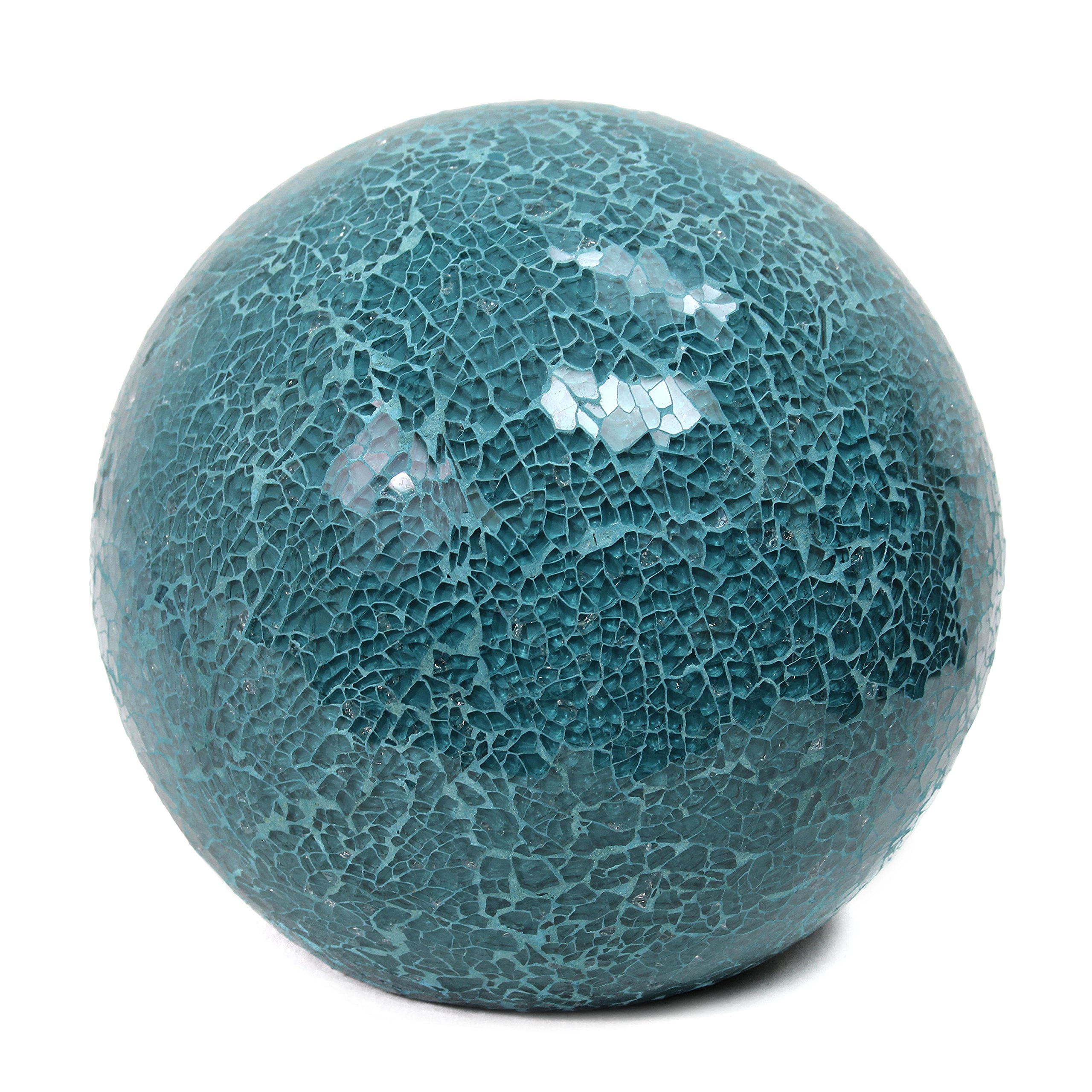 Candeeiro De Mesa Simple Designs Lt3302-tel Mosaic Stone Ball Teal