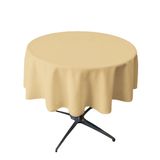 Toalha De Mesa La Linen Poliéster Poplin Redonda 58cm Cáqui