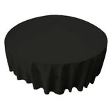 Toalha De Mesa La Linen Poliéster Poplin Redonda 183 Cm Preta