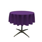 Toalha De Mesa La Linen Poliéster Poplin Redonda 148cm Roxa