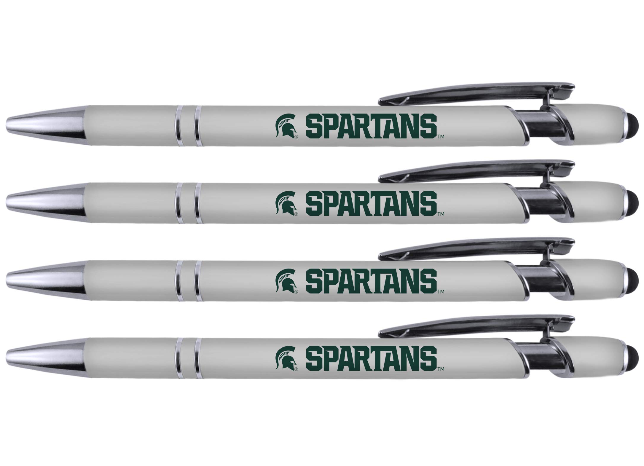Caneta Comemorativa Com Caneta Michigan State Soft Touch, Pacote Com 4 Unidades