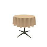 Toalha De Mesa La Linen Poliéster Poplin Redonda 130cm Cáqui
