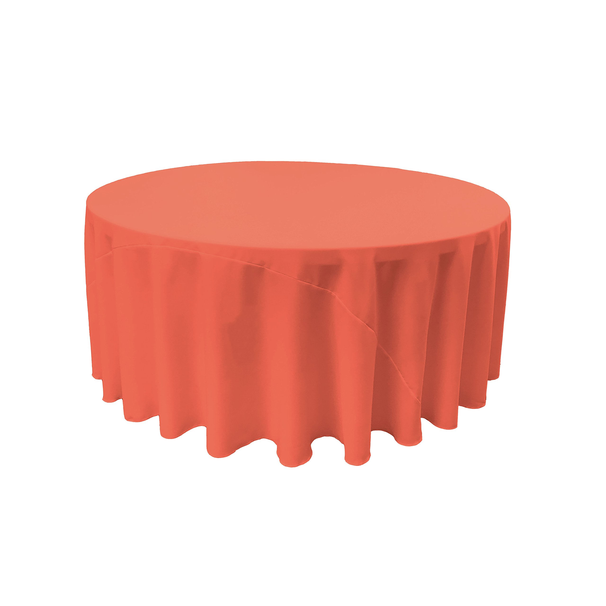 Toalha De Mesa La Linen Poliéster Poplin Redonda 120cm Coral
