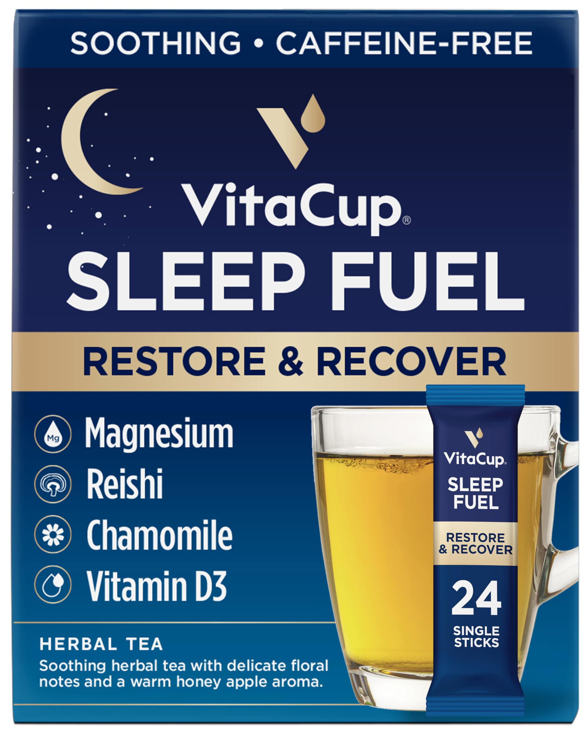 Camomila Instantânea Tea Vitacup Sleep Fuel 24 Ct