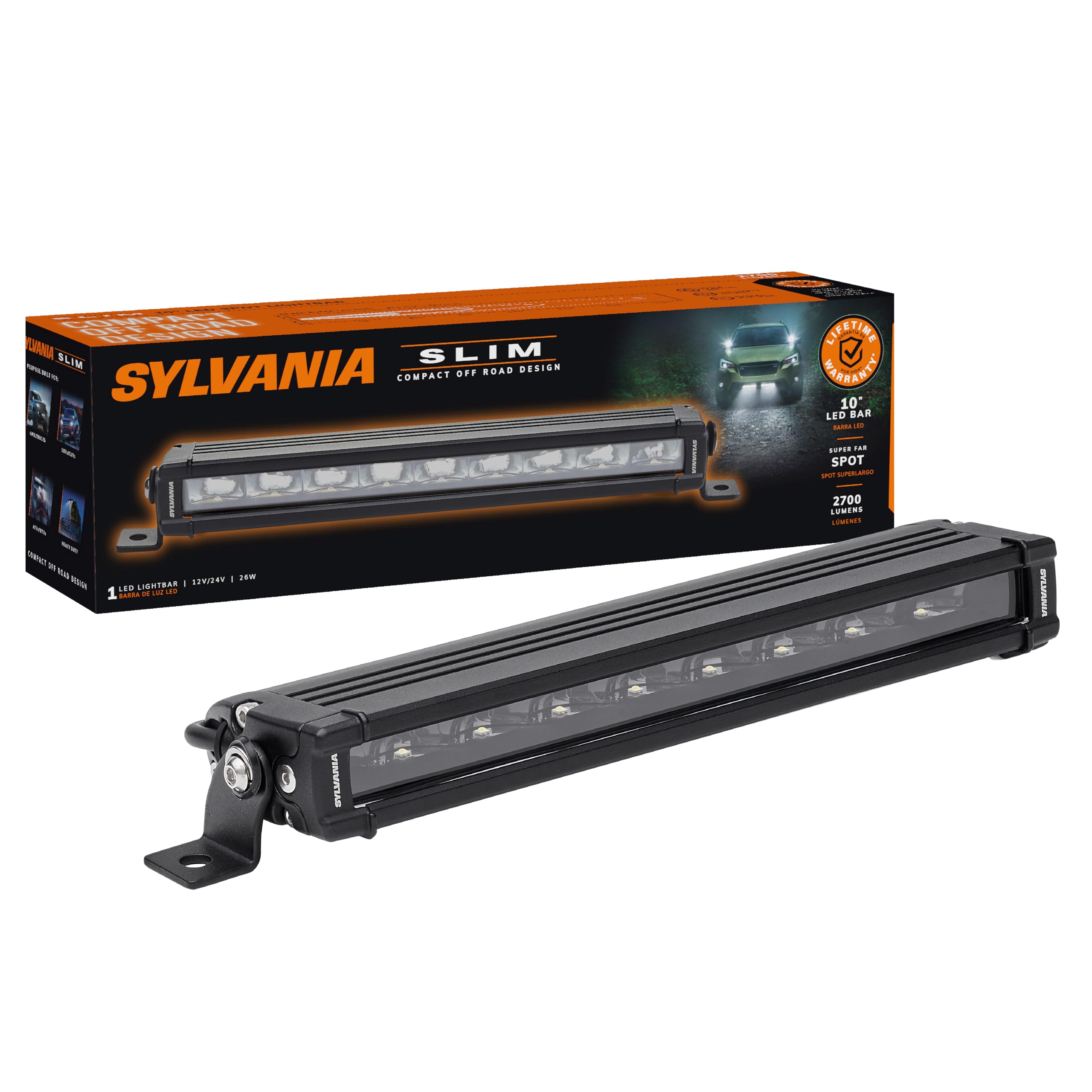 Barra De Luz Led Sylvania Slim De 10 Polegadas Spot 2700 Lúmens 1 Unidade