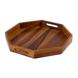 Tabuleiro De Servir Kalmar Home Octagon Acacia Wood 13cm