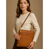 Bolsa Feminina Transversal 03 Compartimentos - Caramelo
