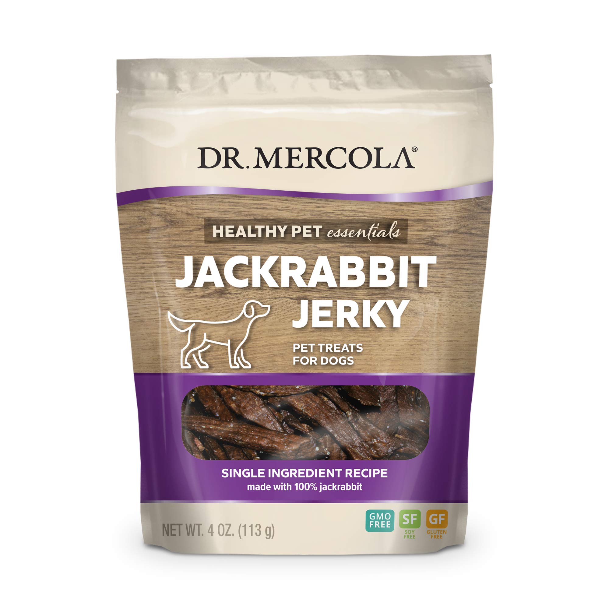Petiscos Para Animais De Estimação Dr. Mercola Jackrabbit Jerky Para Cães 113g