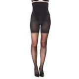 Shapewear Em Forma De Elastano, Cintura Alta, Meio Da Coxa, Transparente, Preto