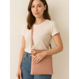 Bolsa Feminina Transversal 3 Compartimentos - Rosa