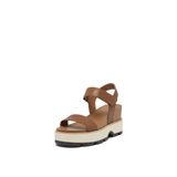 Sandália De Cunha Sorel Joanie Iv Y Strap Feminina De Veludo Bronzeado/preta 8,5