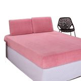 Jogo Lençol Queen Em Manta Plush 3 Peças Rosa 100% Poliéster