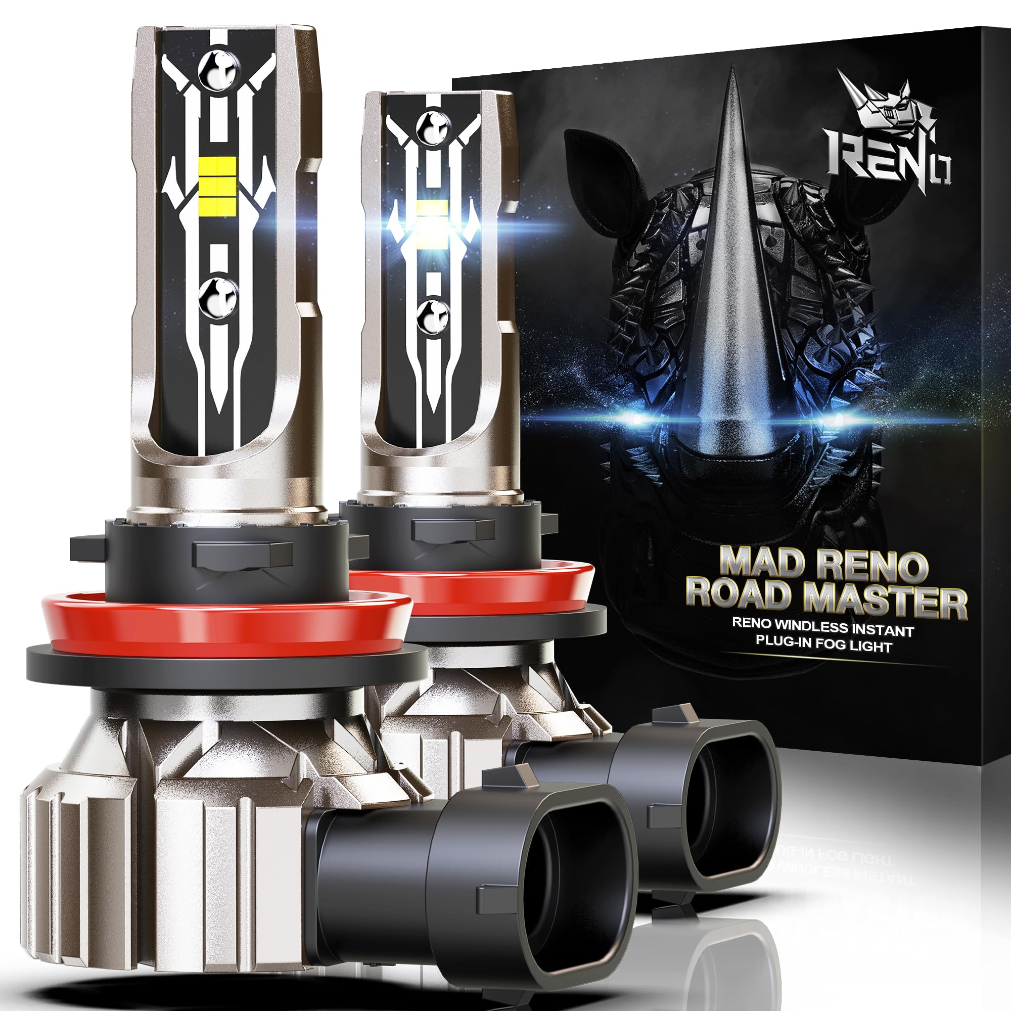 Lâmpada De Faróis De Neblina Reno H11 Fanless In Line H9 H8 Car Fog Bulb