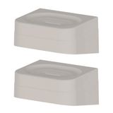 2x Saboneteira De Parede Banheiro Porta Sabonete Ou Bege