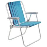 Cadeira De Praia Samoa Alta Em Alumínio Com Assento Azul - 92900002 - Tramontina Tramontina