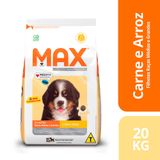 Ração Max Para Cães Filhotes De Porte Médio E Grande Sabor Carne E Arroz - 20 Kg