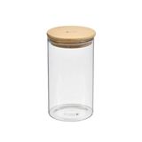 Kenya Pote Redondo Em Vidro Com Tampa Em Bambu 800ml Kenya