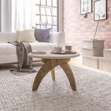 Mesa De Centro Artely Jade Cor Pinho Com Off White