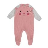 Macacão Longo Para Bebê Bordado Menina Plush Rosa -hug
