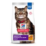 Cat Food Hill&#39;s Science Diet Estômago E Pele Sensíveis 7 Kg