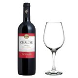 Vinho Tinto Suave Chalise + Taça De Vidro Barone