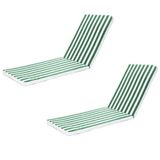 Kit 2 Almofadas Colchonetes P/espreguiçadeira Listrada Verde