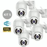 Kit 5 Câmera Segurança Wi-fi Externa Noturna Branca Sensor