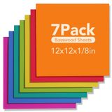 Folhas De Madeira A Laser Robotime Wb124 3mm 30x30cm, Pacote Com 7