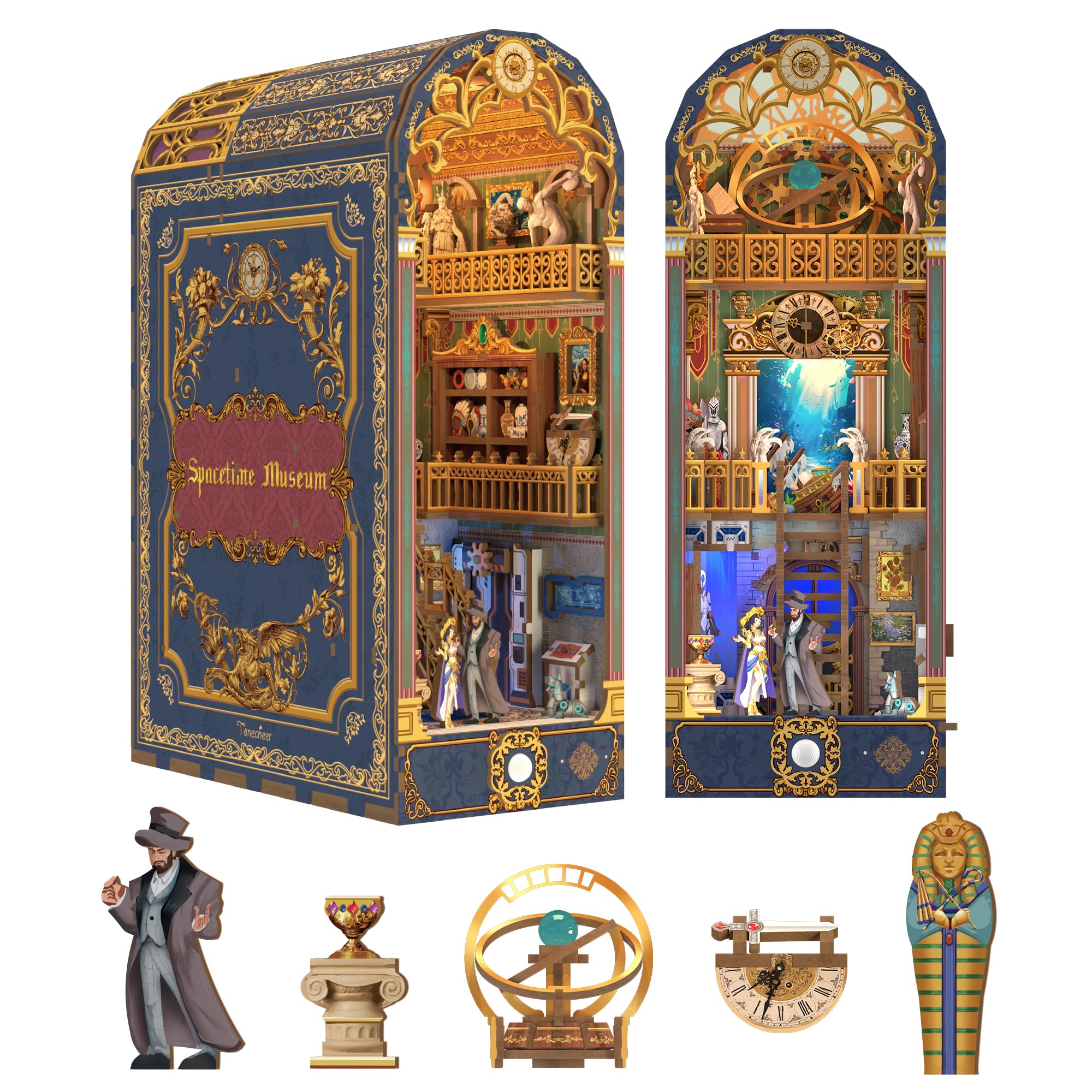 Book Nook Kit Tonecheer Diy Spacetime Museum Com Capa Protetora Contra Poeira