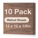 Folhas De Madeira Compensada Robotime, Pacote Com 10 Unidades A/a Grade Walnut, 3 Mm, 30 X 30 Cm