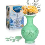 Vaso De Quebra-cabeça 3d Kostbar Led 200 Peças Com Flores Para Adultos
