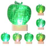 Luz Noturna De Quebra-cabeça De Cristal 3d Sirperice Apple Diy Green