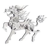 Quebra-cabeça De Metal 3d Flaming Kirin Para Decoração De Casa De Adultos