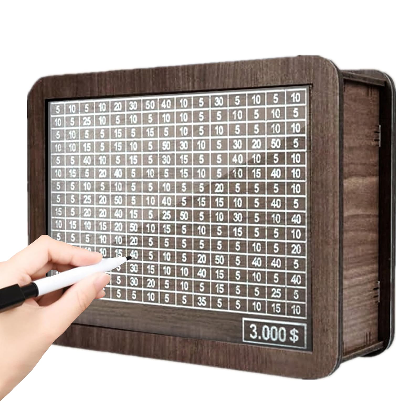 Caixa De Poupança De Madeira Cash Vault Piggy Bank Com Alvo De Contagem