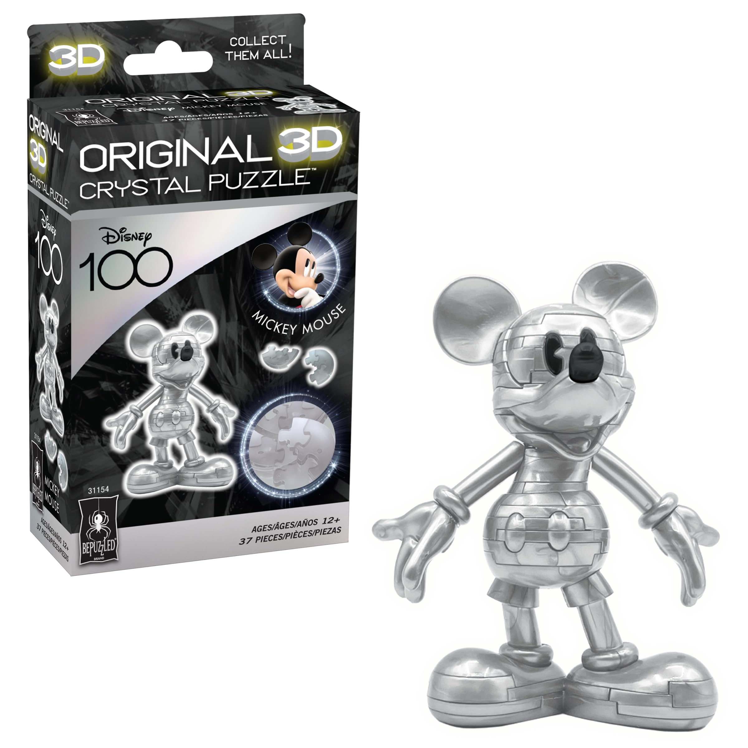 Quebra-cabeça De Cristal 3d Bepuzzled Disney Platinum Mickey