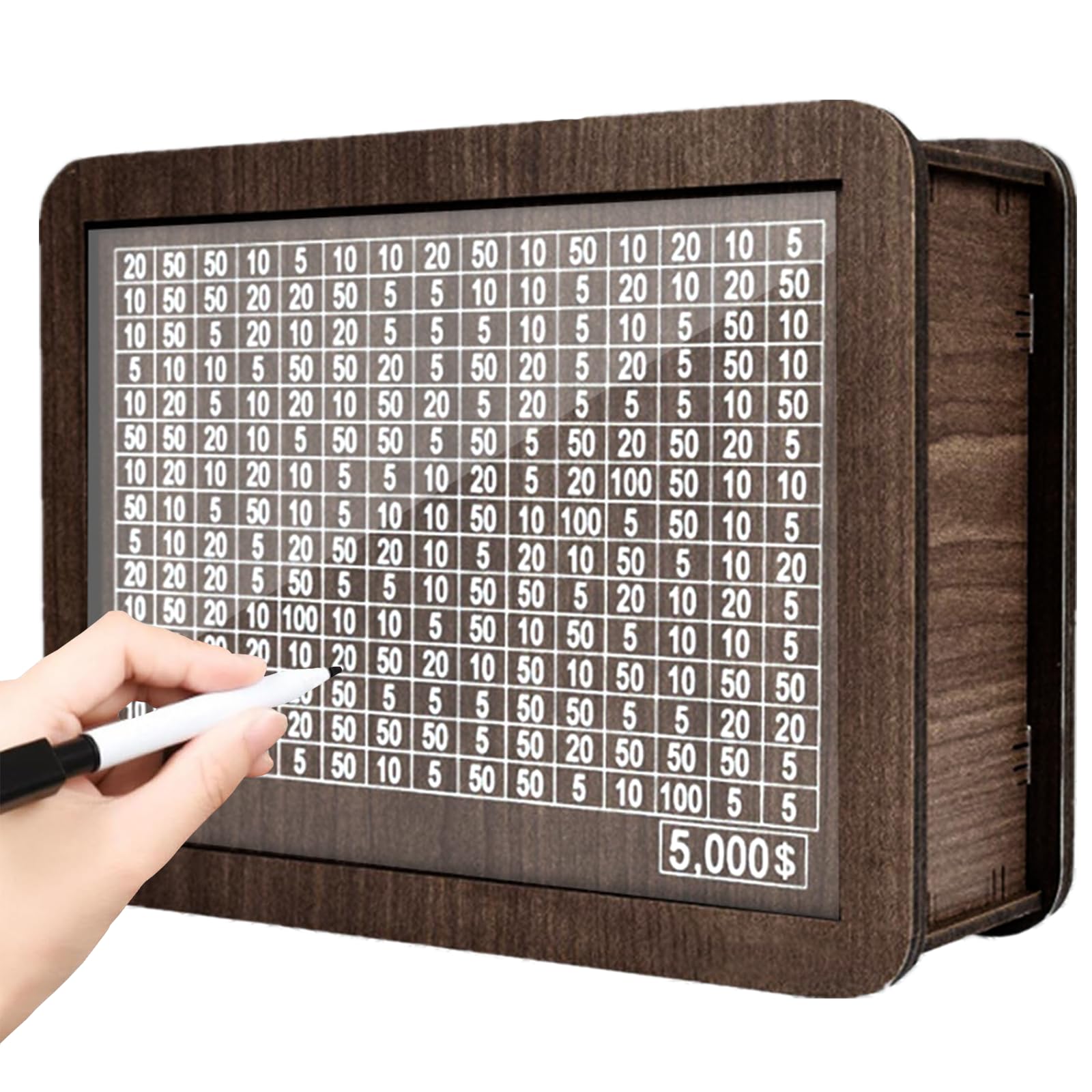 Caixa De Poupança De Madeira Cash Vault Piggy Bank Com Alvo De Contagem