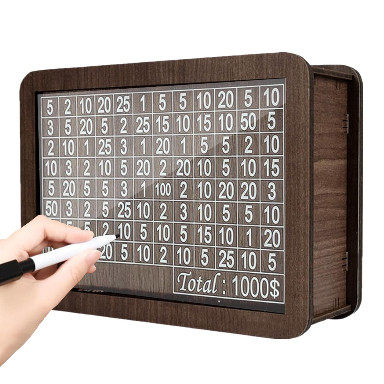 Caixa De Poupança De Madeira Cash Vault Piggy Bank Com Alvo De Contagem