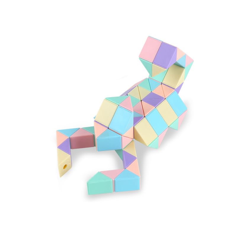 Brinquedo De Quebra-cabeça Magic Snake Cube Twist Ynotus 36 Segmentos Em Pastel